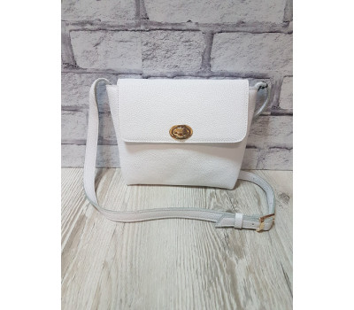 Сумка жіноча "СТРИТ" натуральна шкіра, білий флотар