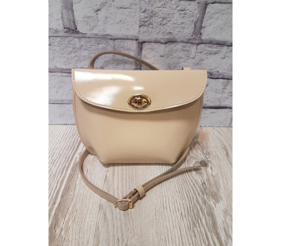 Сумка жіноча "Ліра" натуральна шкіра, слонова кістка лак