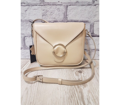 Сумка жіноча "Дельта" натуральна шкіра, слонова кістка матова