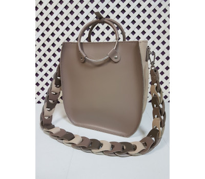 Сумка женская "Мальва" натуральная кожа, латте матовая