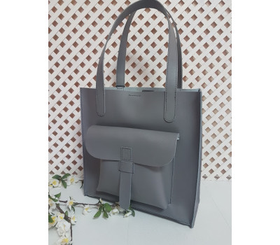 Сумка жіноча "ГАРДА" натуральна шкіра, сіра матова