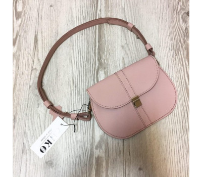 Сумка жіноча "ФЛОРА" натуральна шкіра, рожевий глянець з рептилією