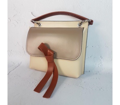 Сумка женская "Одри" натуральная кожа, слоновая кость