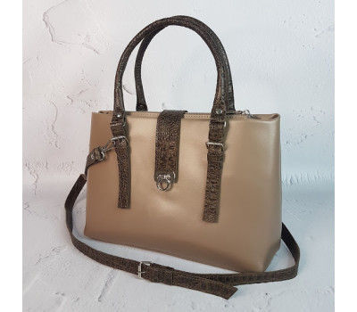 Сумка жіноча "Хлоя" натуральна шкіра, латте матова