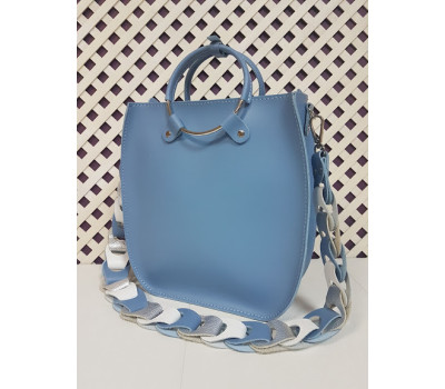 Сумка жіноча "Мальва" натуральна шкіра, блакитна матова