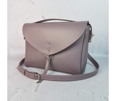 Сумка жіноча "Дороті" натуральна шкіра, сіро-бузкова матова