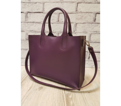 Сумка жіноча "СОЛО" натуральна шкіра, фіолетова матова