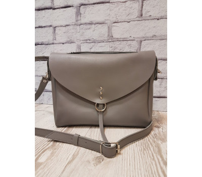 Сумка жіноча "Дороті" натуральна шкіра, сіра матова