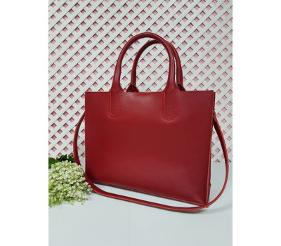 Сумка жіноча "СОЛО" натуральна шкіра, червона матова