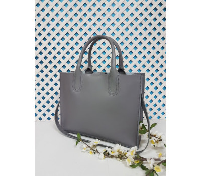 Сумка жіноча "СОЛО" натуральна шкіра, сіра матова