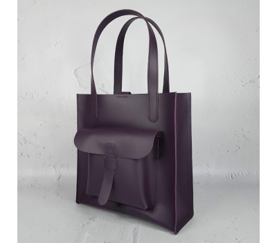 Сумка жіноча "ГАРДА" натуральна шкіра, суперматовий баклажан