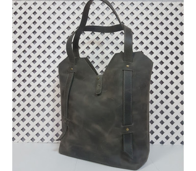 Сумка женская "Адэль" натуральная кожа, Crazy Horse серая