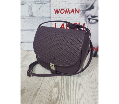 Сумка жіноча "Ріміні" на замку, натуральна шкіра, колір суперматовий баклажан