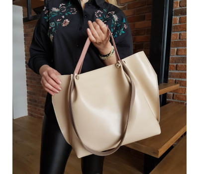 Сумка женская "Кристал" натуральная кожа, слоновая кость матовая