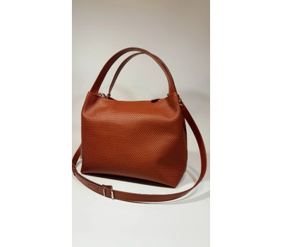Сумка жіноча "Жаклін-плюс" натуральна шкіра, гончарна глина плетінка