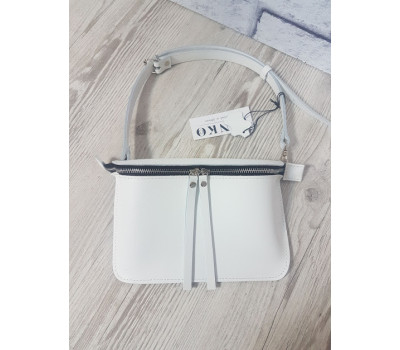 Сумка жіноча поясна "НЕКСТ" натуральна шкіра, біла "Портофіно"
