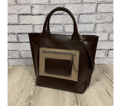 Сумка женская "Сиена" натуральная кожа, шоколадная матовая