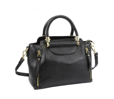 Жіноча шкіряна сумка чорного кольору Riche F-A25F-FL-86002WA