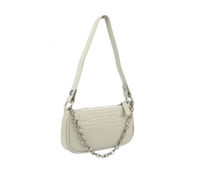 Мініатюрна сумка-багет кольору айворі Riche F-A25F-FL-89066WI