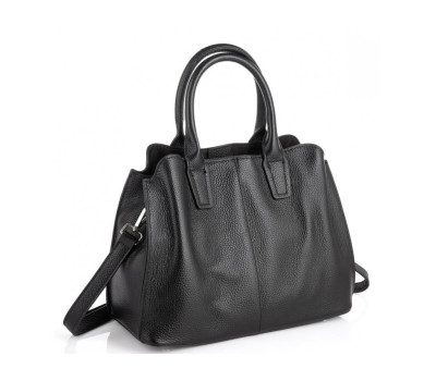 Чорна жіноча сумка з натуральної шкіри Riche F-A25F-FL-89031WA