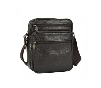 Чоловік шкіряний месенджер через плече коричневий Tiding Bag Bx903C