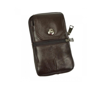 Сумка на пояс з натуральної шкіри коричнева Bx7537C