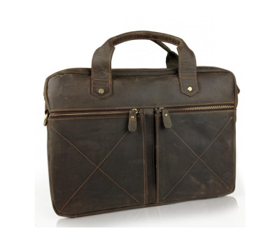 Винтажная сумка для ноутбука коричневая Tiding Bag D4-012R