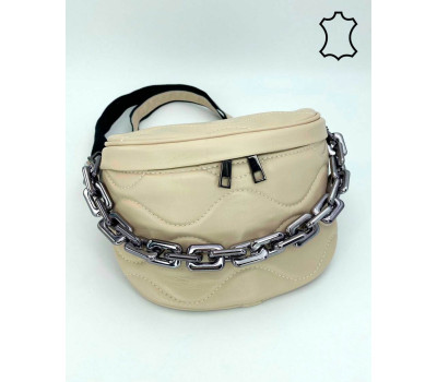 Кожаная сумка «Pegy» бежевая WeLassie