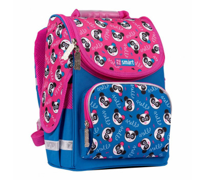 Рюкзак шкільний каркасний SMART PG-11 "Hello, panda", синій/рожевий