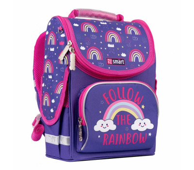 Рюкзак шкільний каркасний SMART PG-11 "Follow the rainbow", фіолетовий
