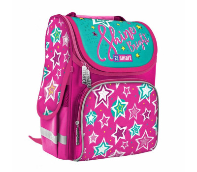 Рюкзак шкільний каркасний SMART PG-11 "Shine Bright", рожевий/бірюзовий