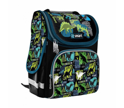 Рюкзак шкільний каркасний SMART PG-11 "Dino world", чорний