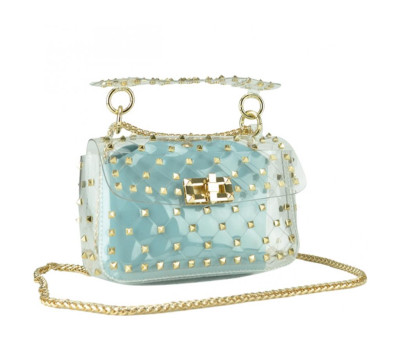 Сумочка-джелли прозрачная с заклепками Mona W04-10024BL