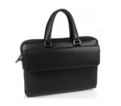 Класична чоловіча чорна шкіряна сумка Tiding Bag SM8-21007-1A