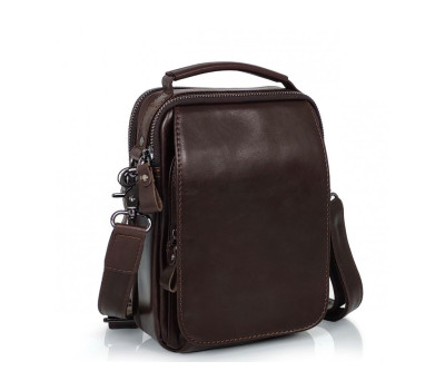 Сумка чоловіча через плече із натуральної гладкої шкіри Tiding Bag S-JMD10-6016C