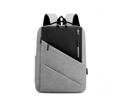 Сірий чоловічий рюкзак для ноутбука з чорною вставкою Tiding Bag BPT01-CV-ZQ2020G
