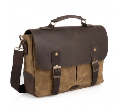 Мужская сумка-портфель водостойкий канвас и кожа RSw-3960-3md TARWA