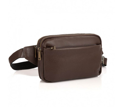 Cумка напоясная кожаная коричневая FC-0741-3md от TARWA