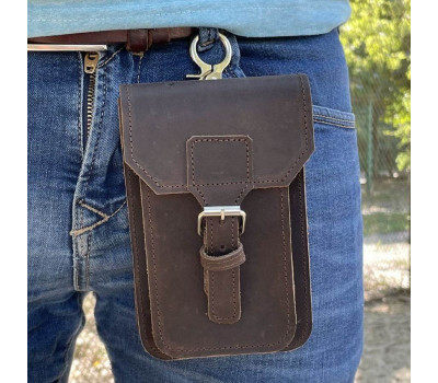 Шкіряна сумка-чохол на пояс коричнева TARWA RC-2090-3md