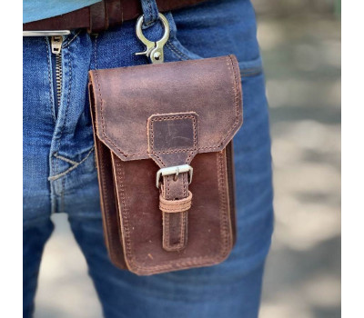 Кожаная сумка-чехол на пояс, цвет светло-коричневый TARWA RB-2090-3md