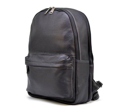 Шкіряний чоловічий рюкзак TARWA FAw-7273-3md на білій нитці