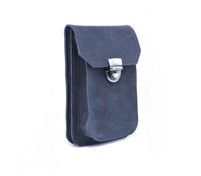 Шкіряна сумка чохол на пояс темно-синя TARWA RK-2091-3md