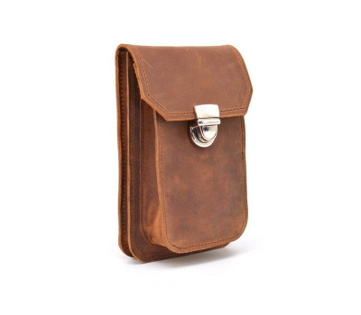 Шкіряна сумка чохол на пояс, колір світло-коричневий TARWA RB-2091-3md