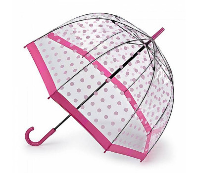 Парасолька-тростина жіноча Fulton Birdcage-2 L042 Pink Polka (Рожевий горох)