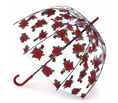 Парасолька-тростина жіноча Fulton L042 Birdcage-2 Tattoo Rose (Тату з троянд)