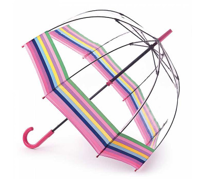 Парасолька-тростина жіноча Fulton Birdcage-2 L042 Colour Burst Stripe (Кольорові смуги)