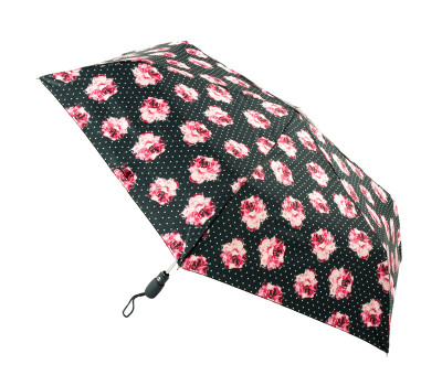 Парасолька жіноча Fulton Open&Close Superslim-2 L711 Rosie Pin Spot (Рожеві троянди)