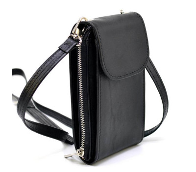 Женская сумка-чехол панч GA-2123-4lx TARWA чёрная кожа