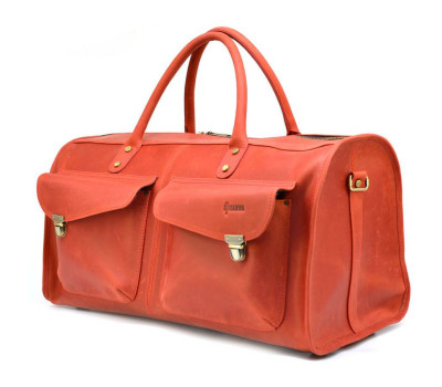 Дорожня шкіряна сумка Червона TARWA RR-5664-4lx