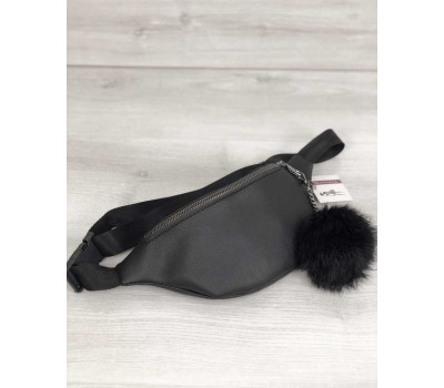 Жіноча сумка Бананка чорного кольору (нікель) WeLassie